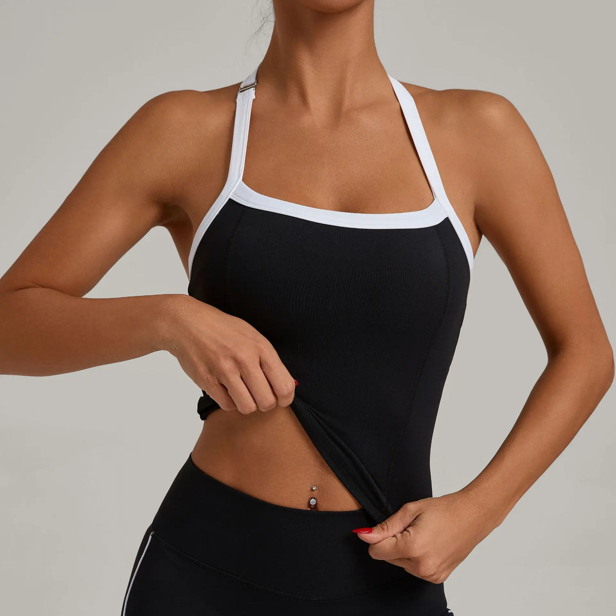 Hanging Neck Top Women Sports Bra Push Up Fitness Yoga Bra Color Blocked Underwear Gym Sport Tops Women Running Vest Bralette