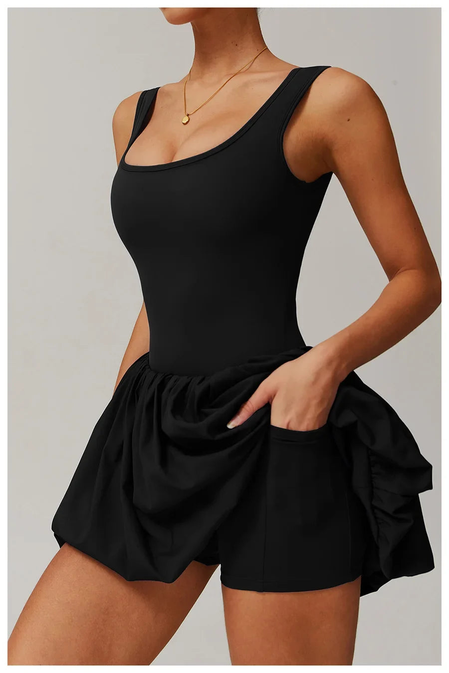 New Yoga Set Fake Two-piece Sports Dress Women's Anti Glare Yoga Jumpsuit Outdoor Running Fitness Tennis Skirt Workout Rompers