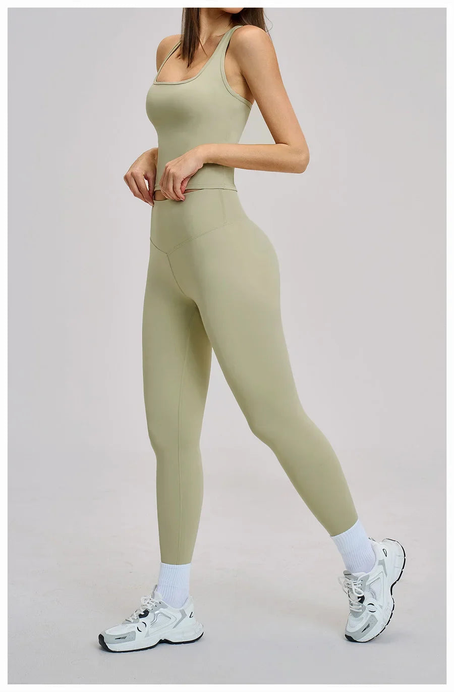 New Yoga Set 2PCS Gym Clothes Workout Outfits Women Long-sleeved T-shirt Sportswear Tracksuits Fitness Sports Vest Gym Leggings