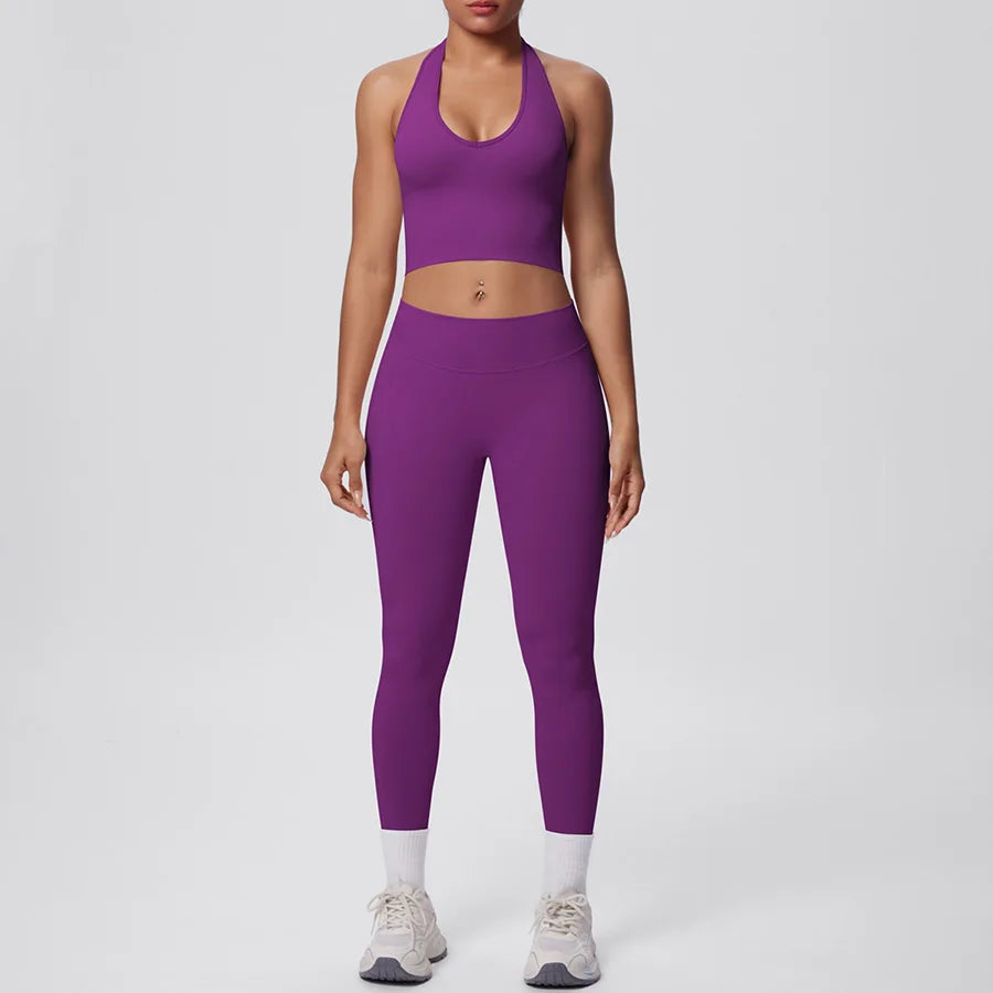 2pcs Yoga Set Gym Outfits Clothes Athletic Wear Yoga Suits For Women Fitness Set Tracksuits Sports Bra Gym Leggings Sportswear