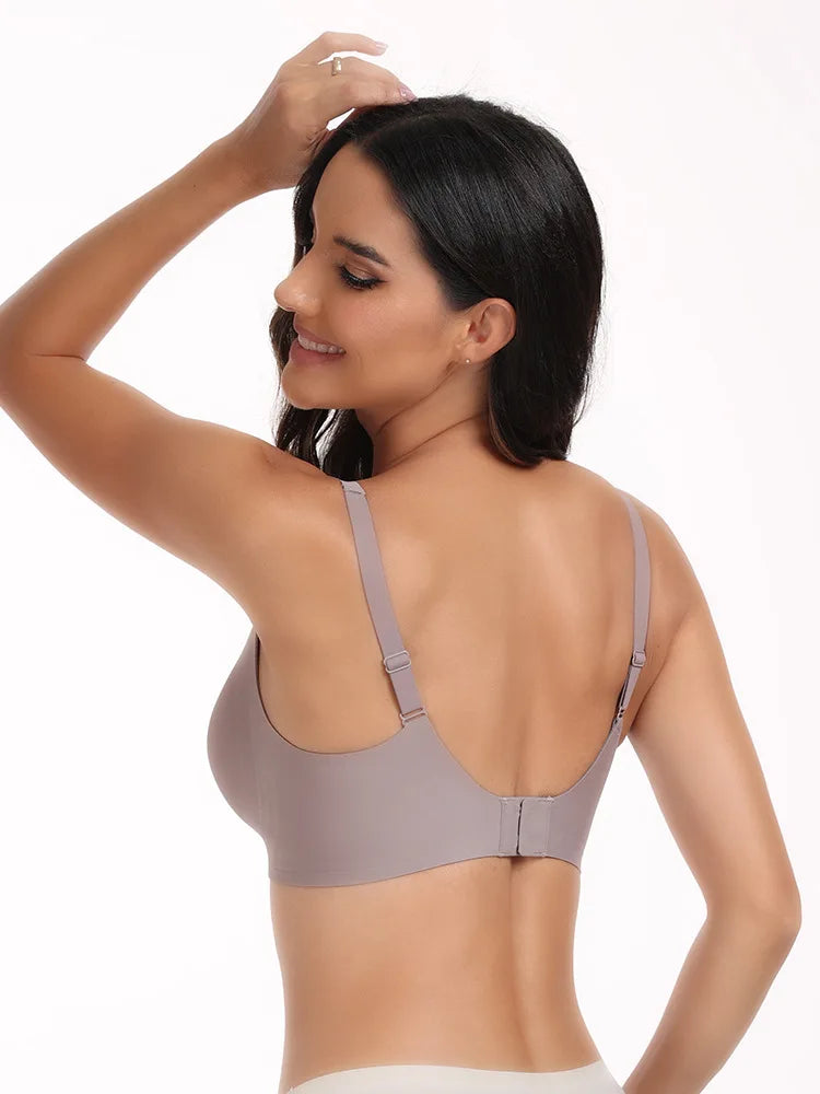 Women's Seamless Wire-Free Comfortable Full-Cup Bra with Thin Molded Cups for Breathability and Support Beautiful Push Up Bra