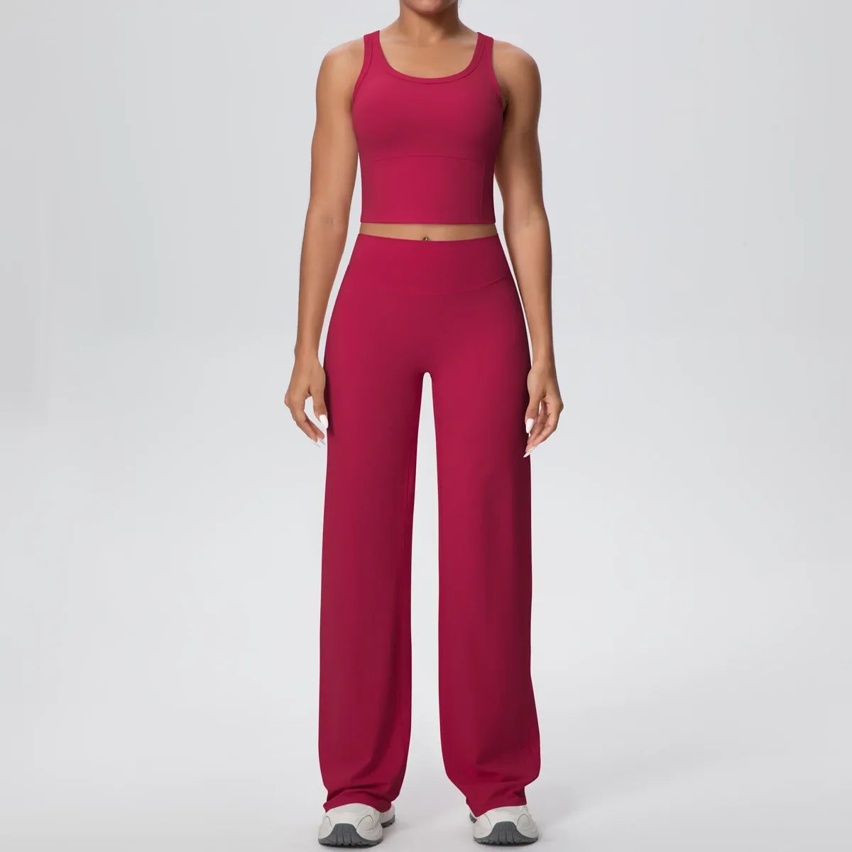2PCS Yoga Set Women Tracksuit Nude Feeling Workout Sets Gym Clothes Push Up Fitness Running Sportswear Sport Straight tank suit