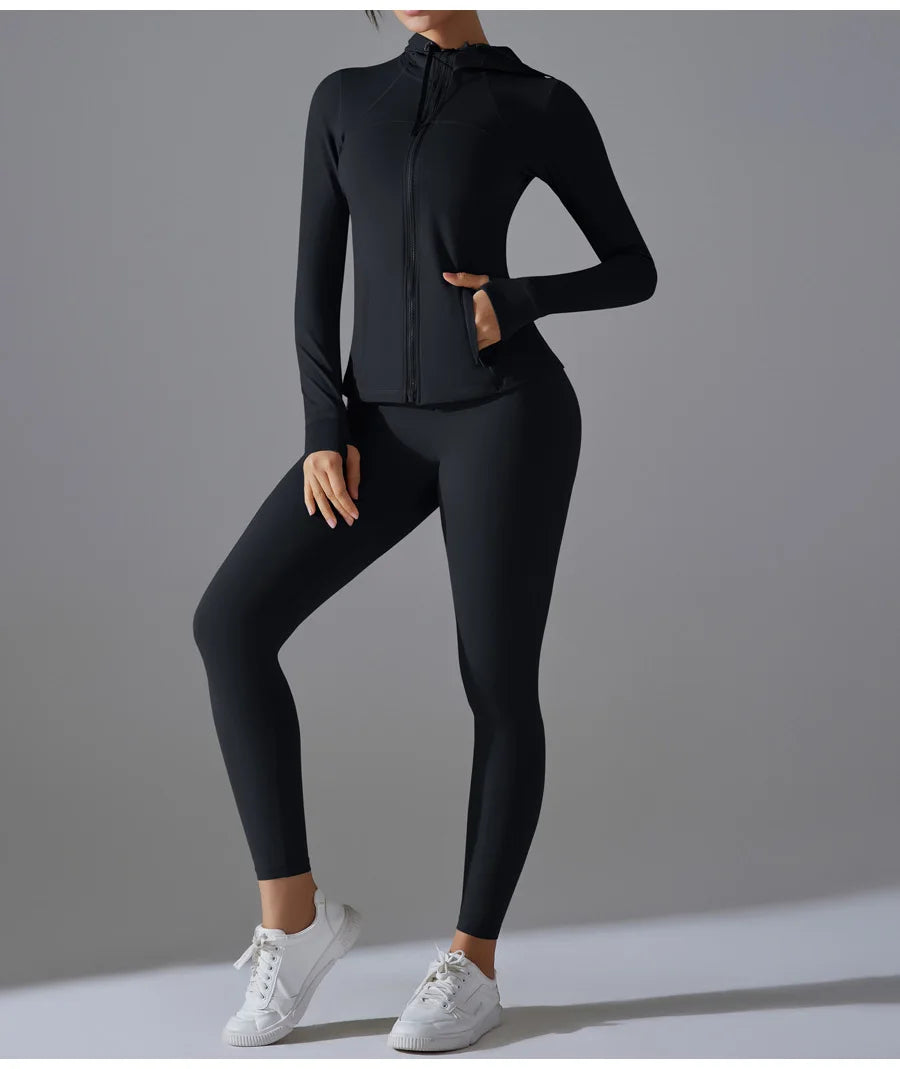 New Yoga Set 2PCS Sports Outfits Women Clothes Fitness Tracksuit Gym Legging Workout Long Sleeved Female Yoga Suit Sportswear