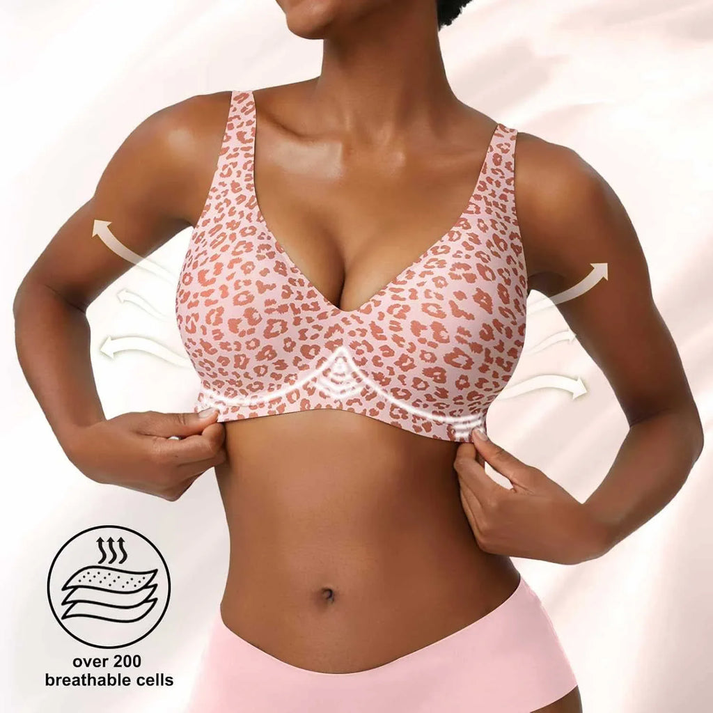 Custom made-2-Row Hook Leopard Print Bra Underwear