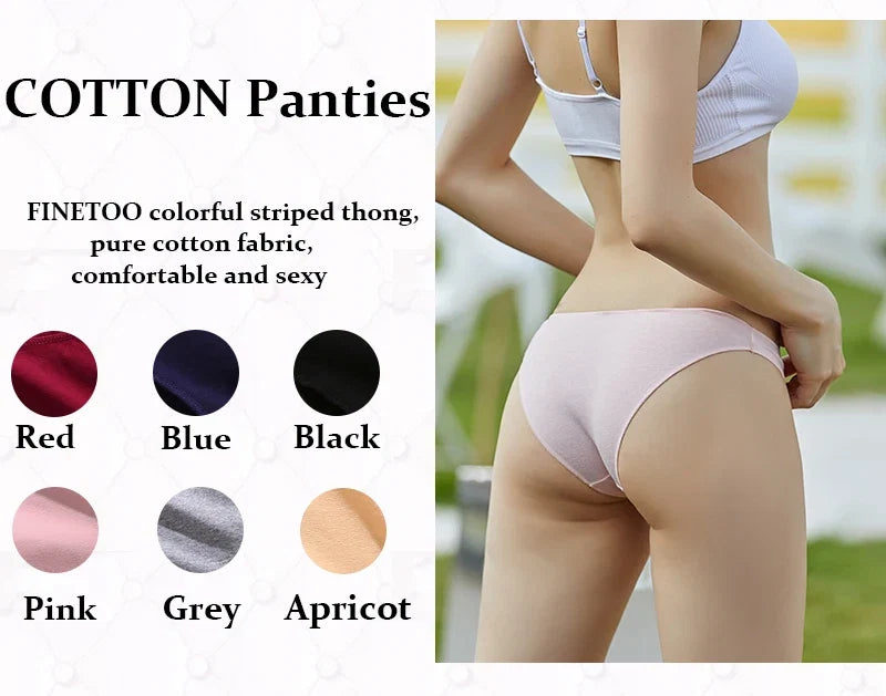 4Pcs Women's Cotton Seamless Briefs Intimates Women Sexy Panties Solid Color Breathable Underwear Female Low Waist Soft Lingerie