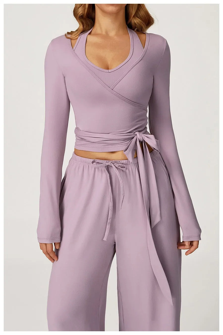 New Women Yoga Set 2/3 Pieces Long sleeves Workout Tracksuit Sportswear Gym Clothing Wide-leg sport pants Fitness Sports Suit