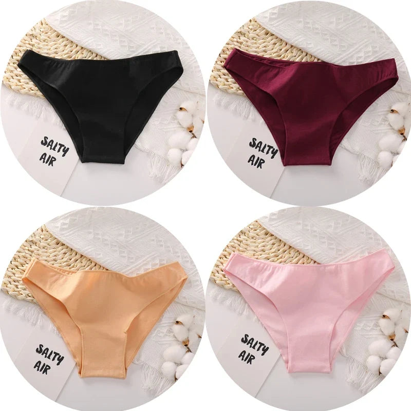 4Pcs/Set Cotton Panties Low Rise Briefs Women Underwear Bikini Ladies Sexy Underpants Female Intimates Girls Lingerie 2022 Hot