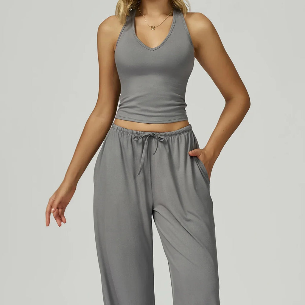 New Women Yoga Set 2/3 Pieces Long sleeves Workout Tracksuit Sportswear Gym Clothing Wide-leg sport pants Fitness Sports Suit