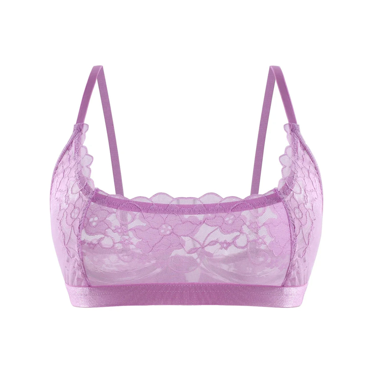 1pcs Fashion Style 2026 New Sheer Floral Lace Wire-Free No Pad Bra Underwear Unlined Brassiere Sexy Lingerie Elegant Women Bras