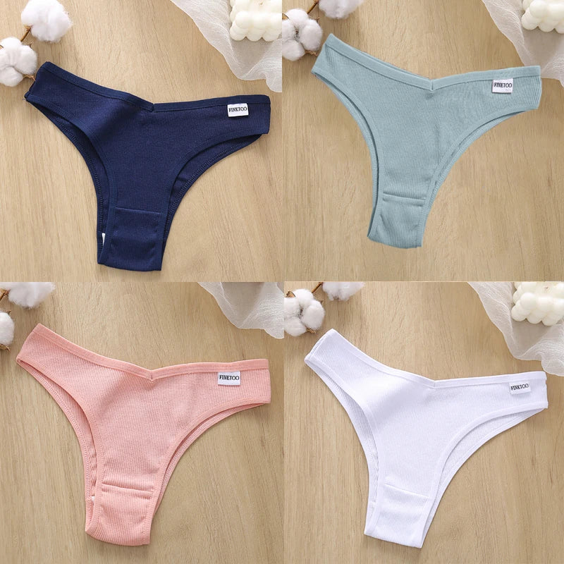 4Pcs/Set Cotton Panties Low Rise Briefs Women Underwear Bikini Ladies Sexy Underpants Female Intimates Girls Lingerie 2022 Hot