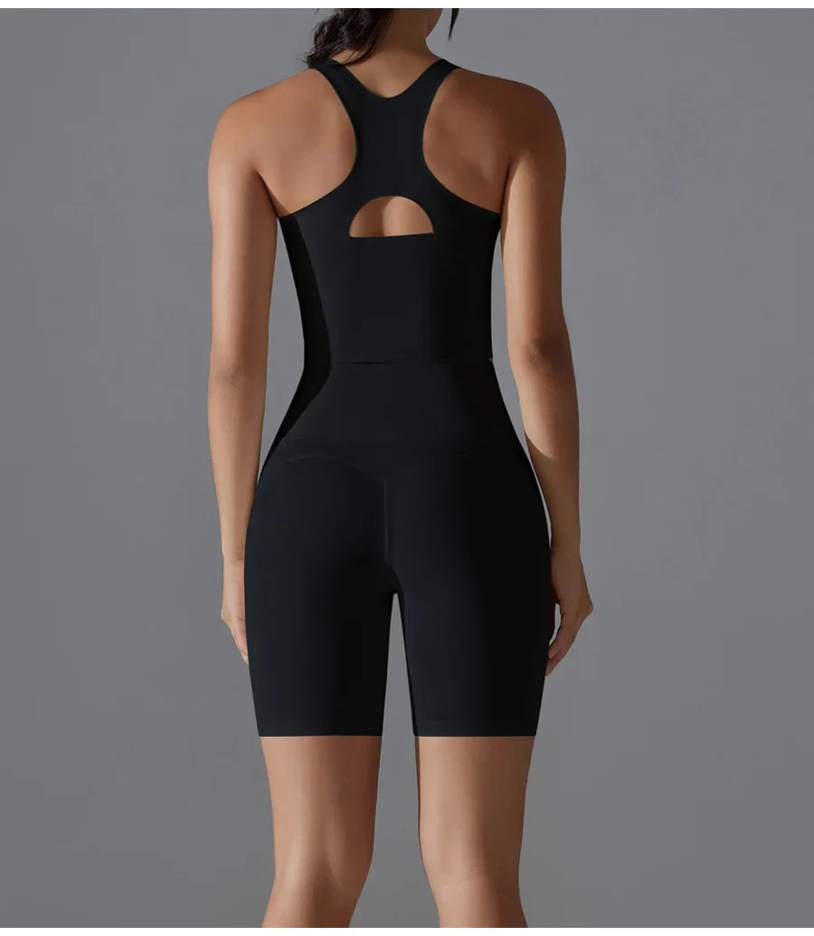 Yoga Set 2PCS Sports Suit seamless sports vest Women Nude tight-fitting Gym running Shorts Fitness Tracksuit Workout Sportswear