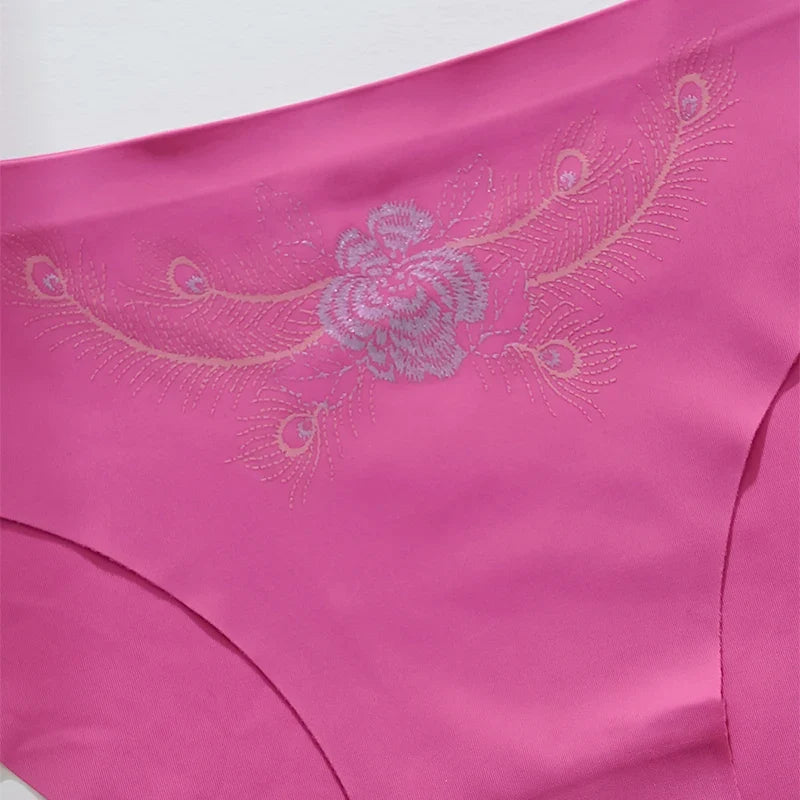 5pcs Ultra-thin Seamless Underwear Women's Invisible Panties Sexy Ice Silk Briefs Low Waist Breathable Stretchy Soft Lingerie