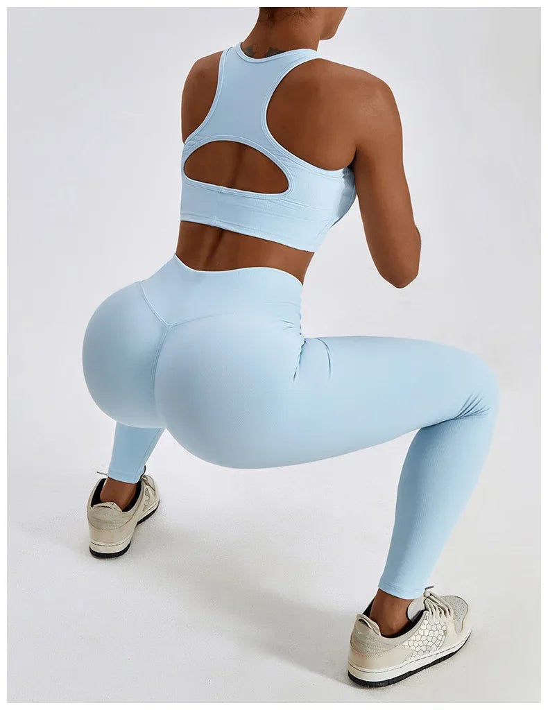 Yoga Set Seamless Women's Sportswear Workout Clothes Athletic Wear Gym Legging Fitness Bra Crop Top Sports Suits High Quality
