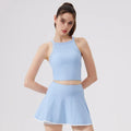 2PCS Women Tracksuit Yoga Set Gym Bra Sports Short Skirt Workout Sportswear Running Tennis Clothing Gym Wear Athletic Sport Suit