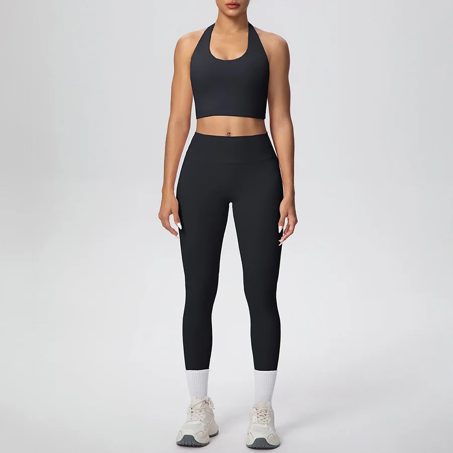 Yoga Clothing Set Women's High Waisted Leggings and Top 2 Piece Seamless Fitness Exercise Clothing Gym Sportswear Tracksuits