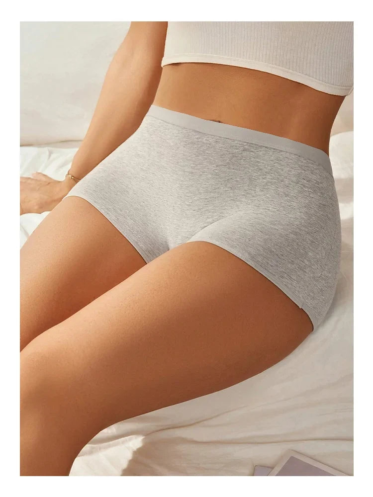 3PCS Women's  Cotton Seamless Panties Sports Boxers Underwear Female Solid Color Briefs Cozy Lingerie Intimate Underpants XS-XL