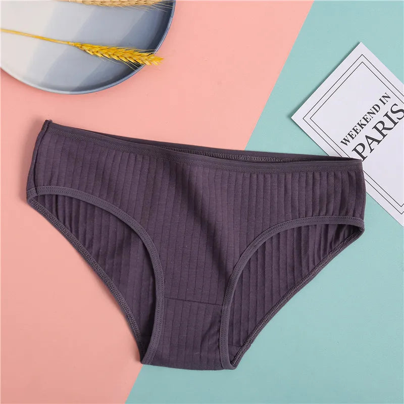 FINETOO Women Cotton Briefs Panties Female Sexy Low Waist Underwear M-XL Breathable Panty Girls Comfortable Intimates Lingerie