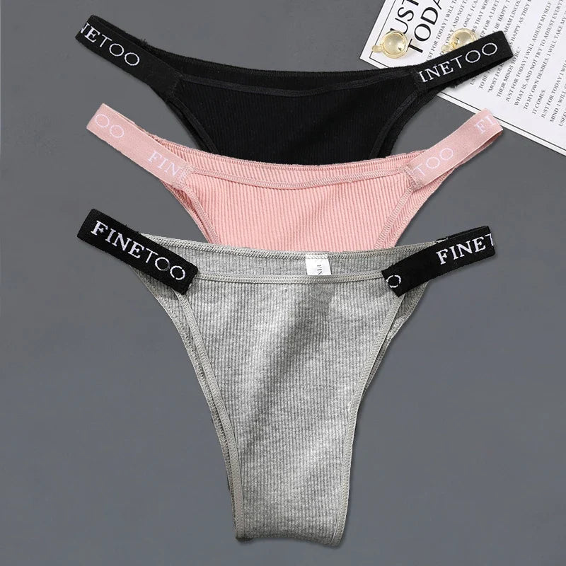 3Pcs/set Low Waist Brazilian Panties Women Cotton Bikini Panties M-XL Lady Comfortable Underwear Female Soft Underpants Lingerie