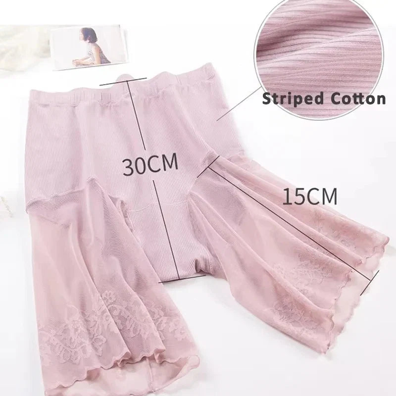 60-115 KG Plus Size Safety Short Pants Summer Women Seamless Underskirt Shorts Anti Rub Thigh Boyshorts Sexy Lace Women Boxers