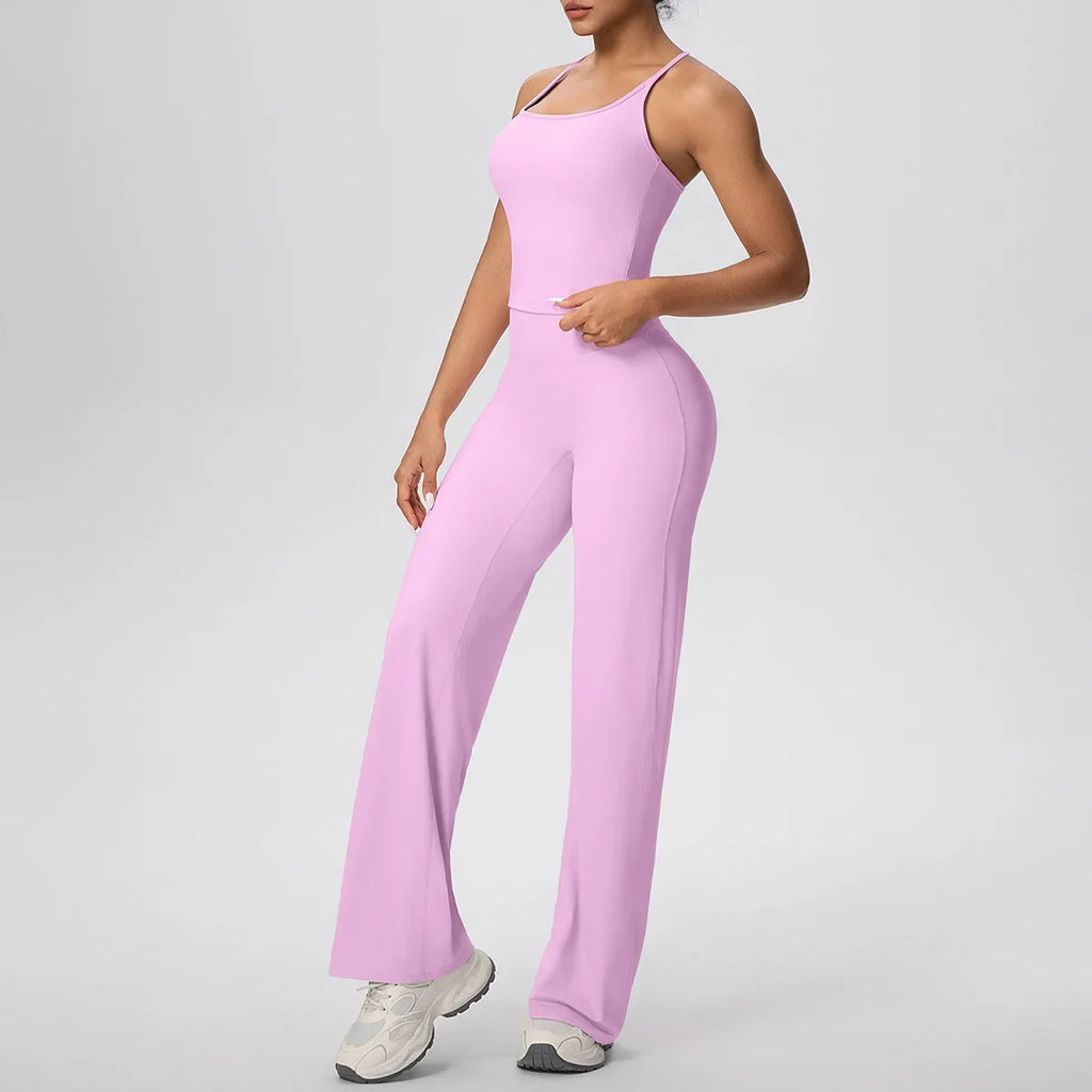 Yoga Set 2PCS Women Tracksuit Nude Feeling Workout Sets Gym Clothes Push Up Fitness Running Sportswear Sport Vest Leggings Suit
