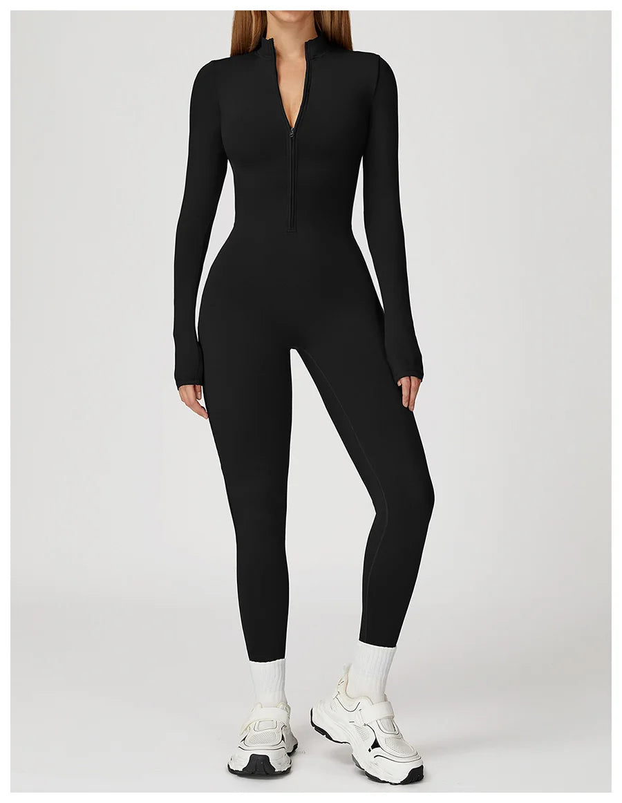 Women's Short Tracksuit Yoga Set One-Piece Jumpsuit Workout Fitness Suit Sportswear Gym Workout Clothes Fitness Stretch Bodysuit