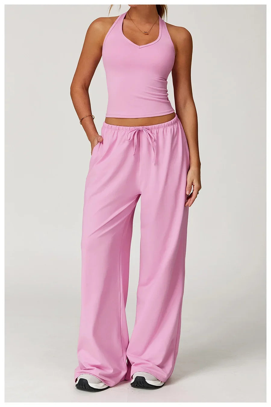 New Women Yoga Set 2/3 Pieces Long sleeves Workout Tracksuit Sportswear Gym Clothing Wide-leg sport pants Fitness Sports Suit