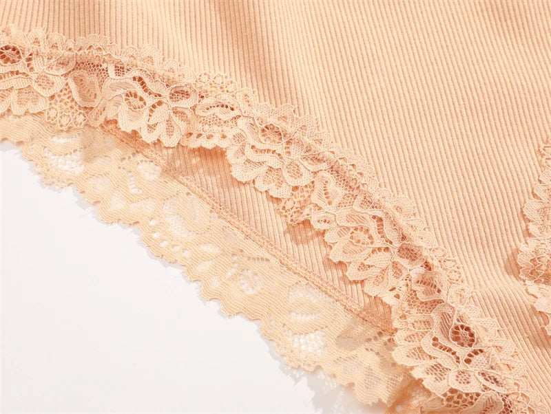 3PCS Sexy Lace Cotton Pants Women Low Waist Panties Underwear S-XL Solid Color Ladies Briefs Lingere Underware Comfortable Women