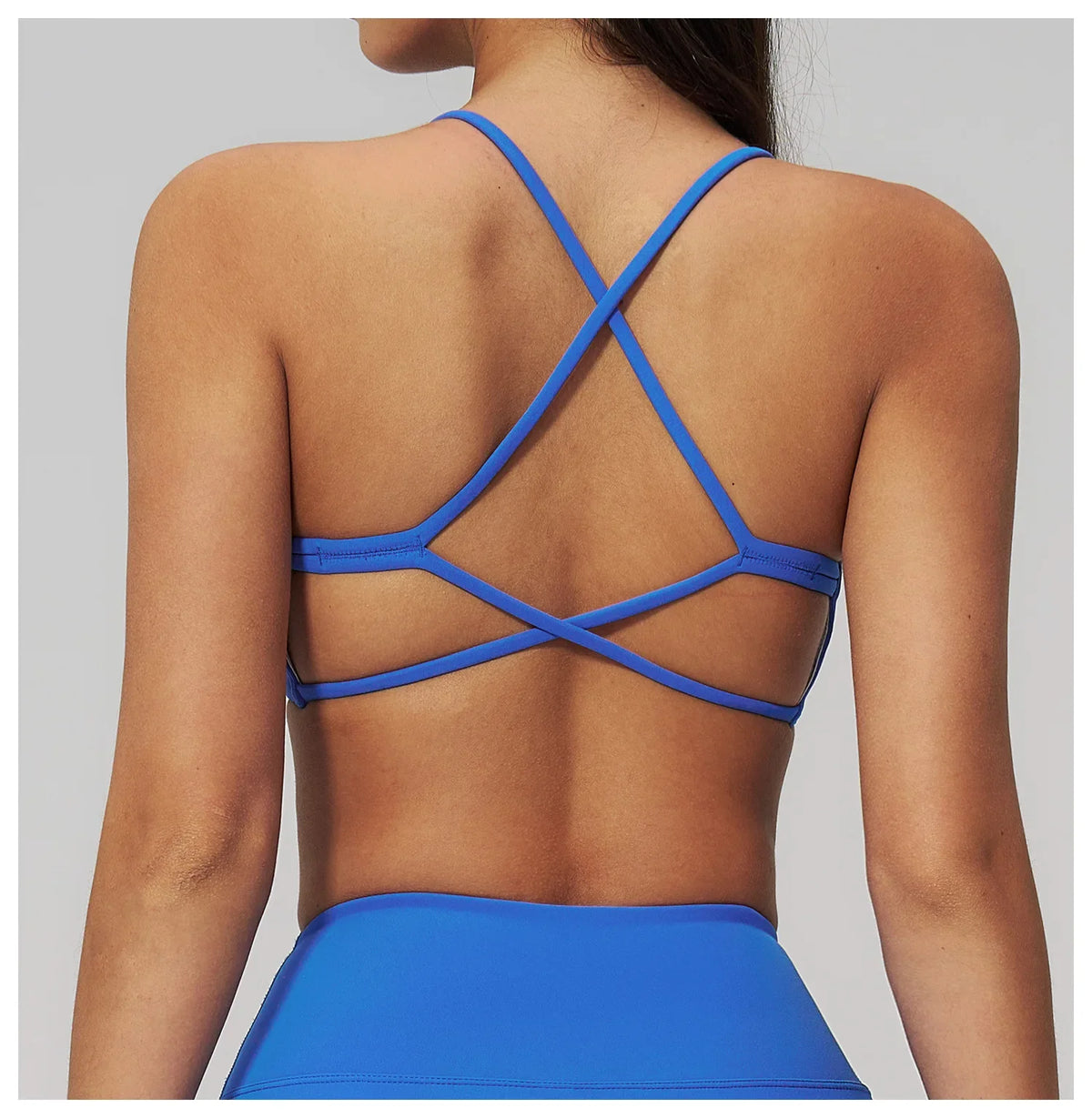 Summer U-Shaped Multi-Strap Cross Back Women Pilates Fitness Sports Bra Top Gym Yoga Athletic Tight Workout Jog With Chest Pad