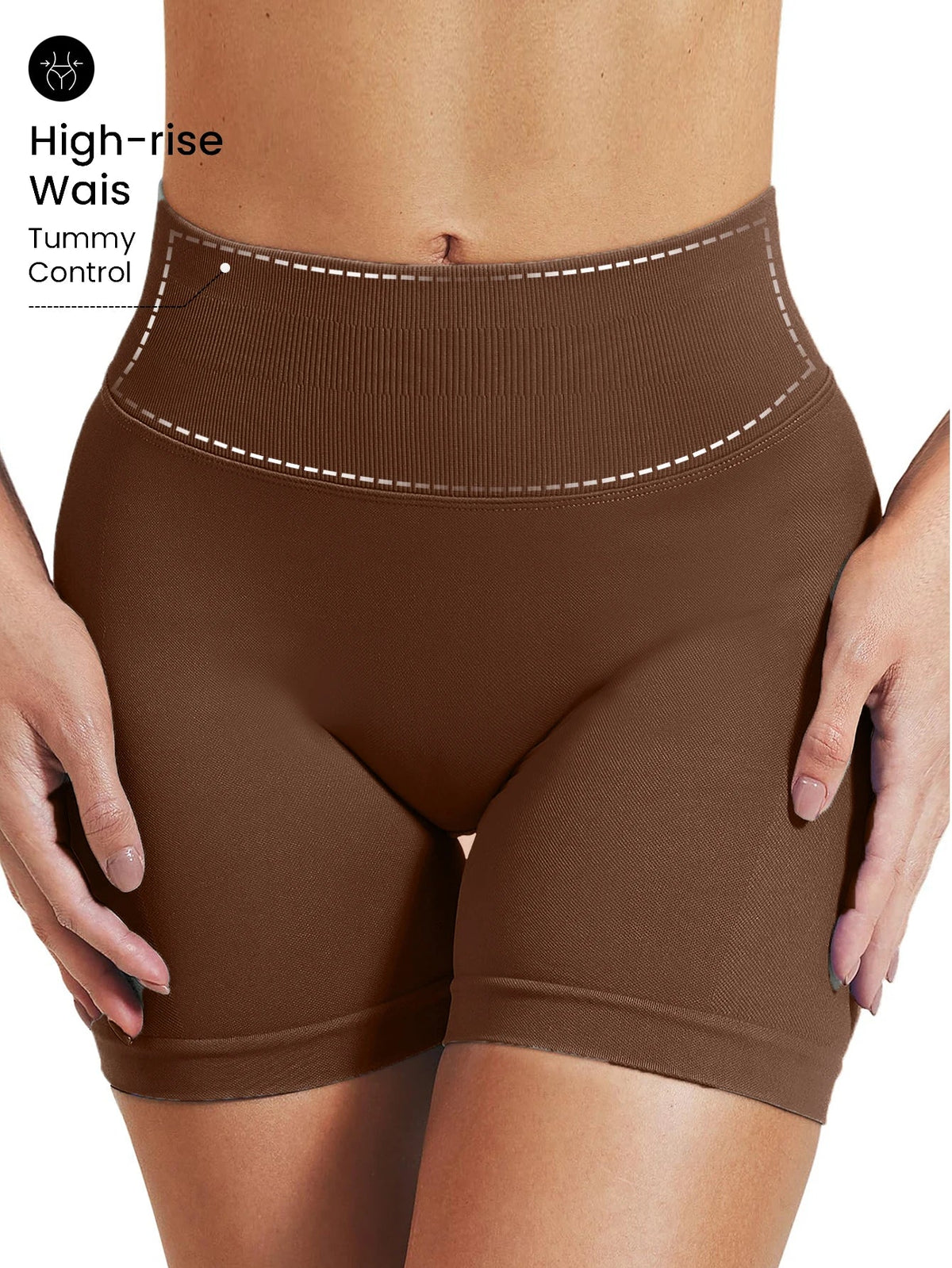 High stretch hip lifting fitness yoga shorts with peach hips and no awkward lines, Pilates medium intensity training shorts