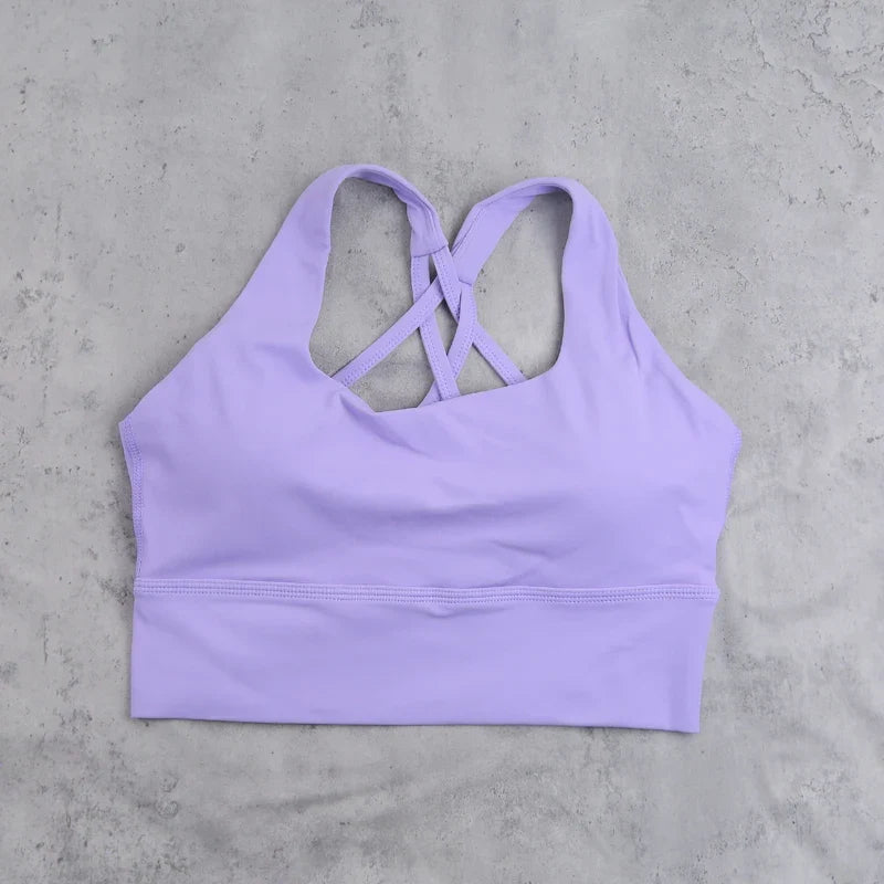 DIAS FIT JOY Yoga bra Naked feel cross back sports bra yoga clothes women's Cycling running fitness top