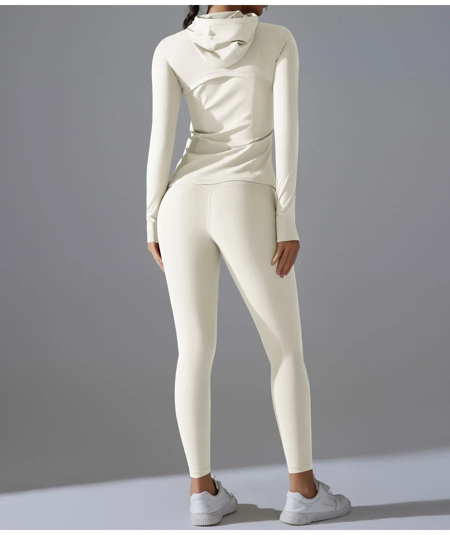 New Yoga Set 2PCS Sports Outfits Women Clothes Fitness Tracksuit Gym Legging Workout Long Sleeved Female Yoga Suit Sportswear