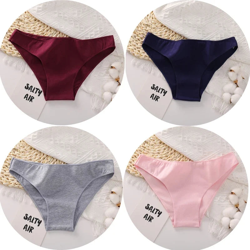 4Pcs/Set Cotton Panties Low Rise Briefs Women Underwear Bikini Ladies Sexy Underpants Female Intimates Girls Lingerie 2022 Hot