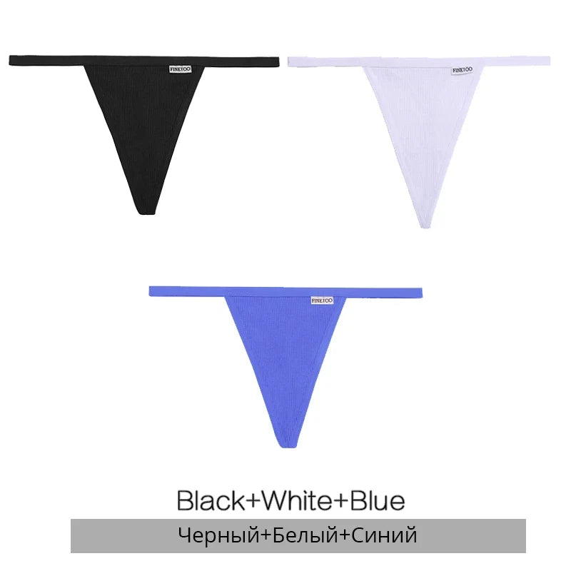 3Pcs/set Cotton Thongs M-XL Sexy Bikini Panties Women T-Back Underpants Girls Low Waist G-string Underwear Female Lingerie 2022