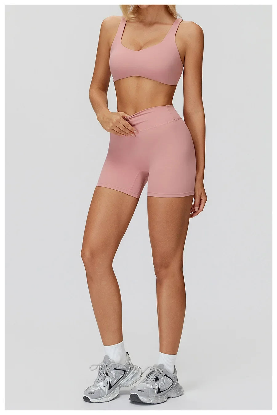 Women Yoga Suit Tracksuit Sports Bra High Waist Legging Shorts Outfit Gym Set Fitness Running Workout Clothes Push Up Sportswear