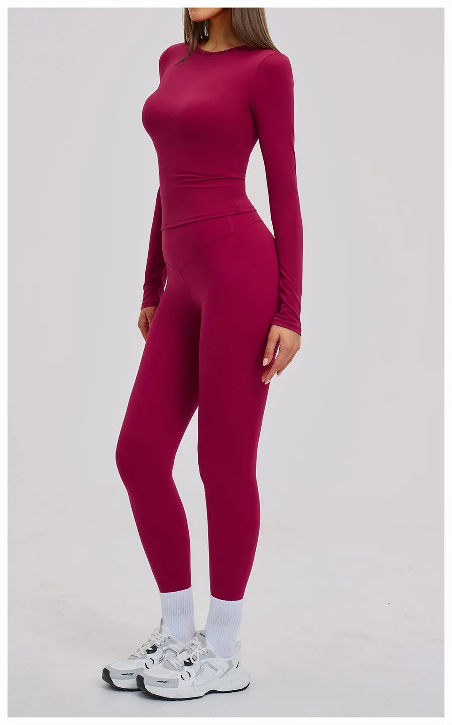 New Yoga Set 2PCS Gym Clothes Workout Outfits Women Long-sleeved T-shirt Sportswear Tracksuits Fitness Sports Vest Gym Leggings