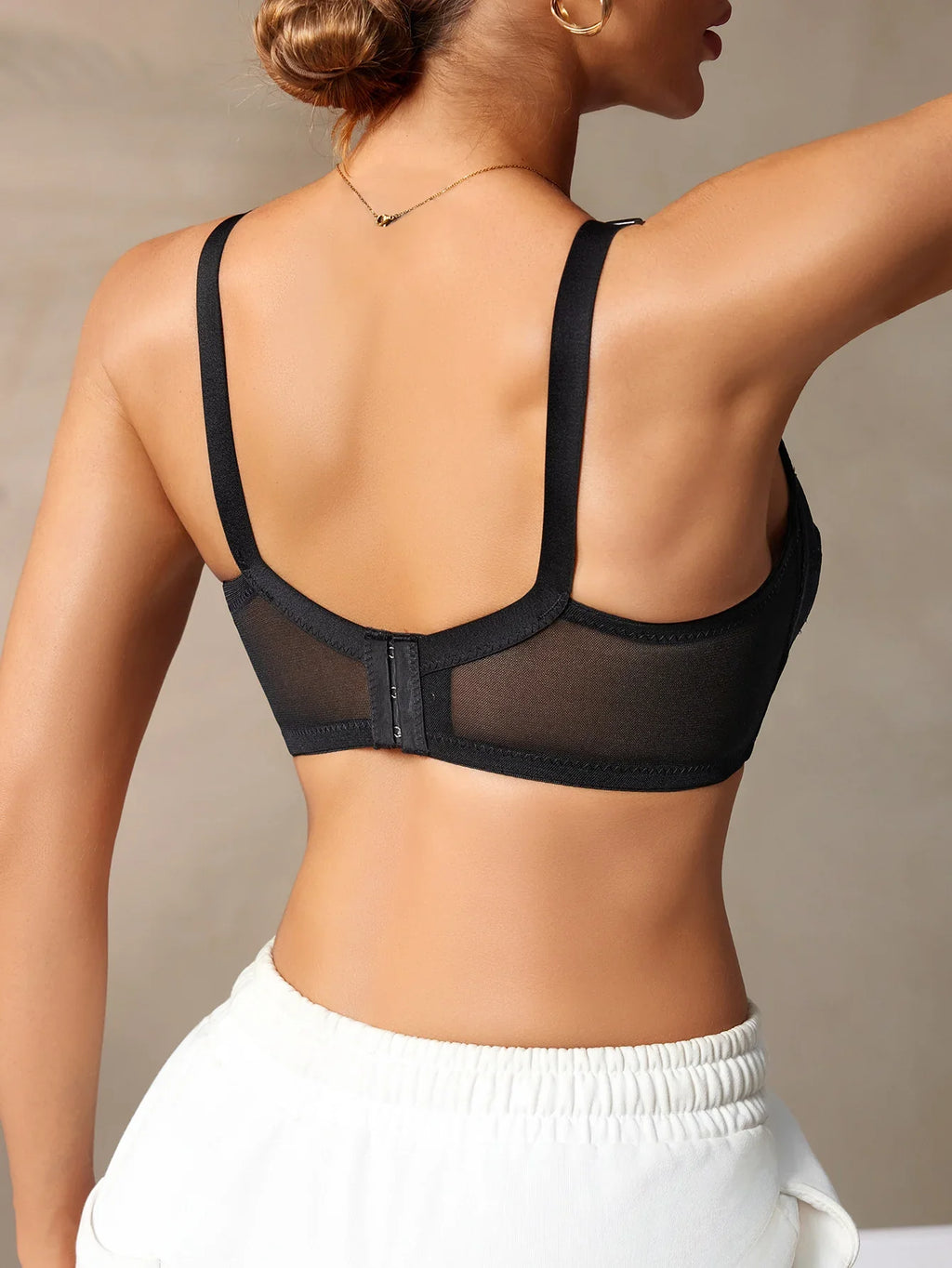 4Pcs Wireless Lace Women's Bra Unlined Full Cup Bralette for Women Comfort Daily Wide Strap Mesh Lace Lingerie Bra S-XXL