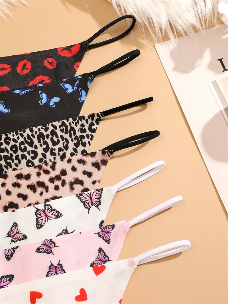 3PCS Women Seamless Leopard Butterfly Panties Sexy Ultra-thin Briefs Female Ice Silk No Trace Underwear Low Rise Soft Lingerie