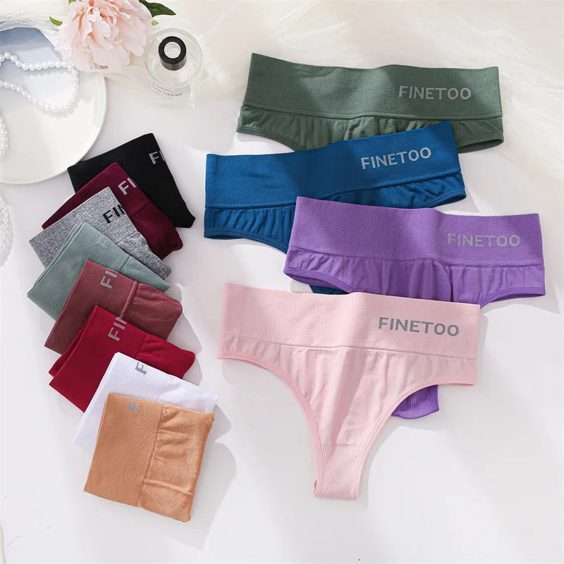 3Pcs M-2XL Seamless Thongs Women High Waist G-string Ladies Comfortable Bikini Panties Thong Underpants Girls Underwear Lingerie