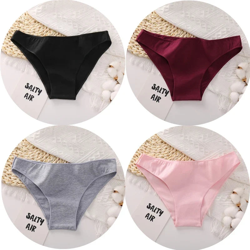 4Pcs/Set Cotton Panties Low Rise Briefs Women Underwear Bikini Ladies Sexy Underpants Female Intimates Girls Lingerie 2022 Hot