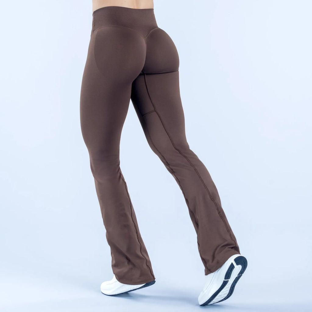 Vision Flares women gym Fashion Yoga flared pants Waist cross Seamless Sports Leggings Fitness Wide-leg Trousers