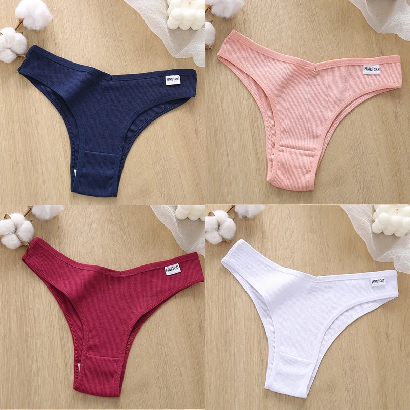 4Pcs/Set Cotton Panties Low Rise Briefs Women Underwear Bikini Ladies Sexy Underpants Female Intimates Girls Lingerie 2022 Hot
