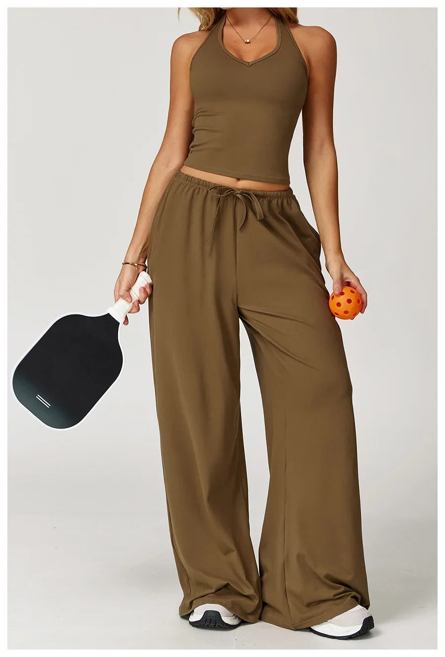 New Women Yoga Set 2/3 Pieces Long sleeves Workout Tracksuit Sportswear Gym Clothing Wide-leg sport pants Fitness Sports Suit