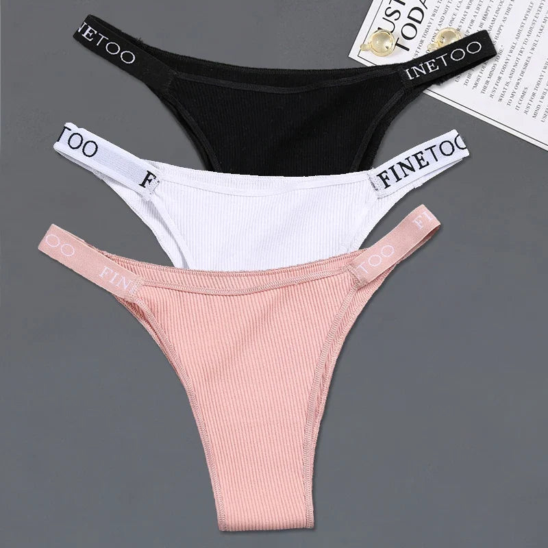 3Pcs/set Low Waist Brazilian Panties Women Cotton Bikini Panties M-XL Lady Comfortable Underwear Female Soft Underpants Lingerie