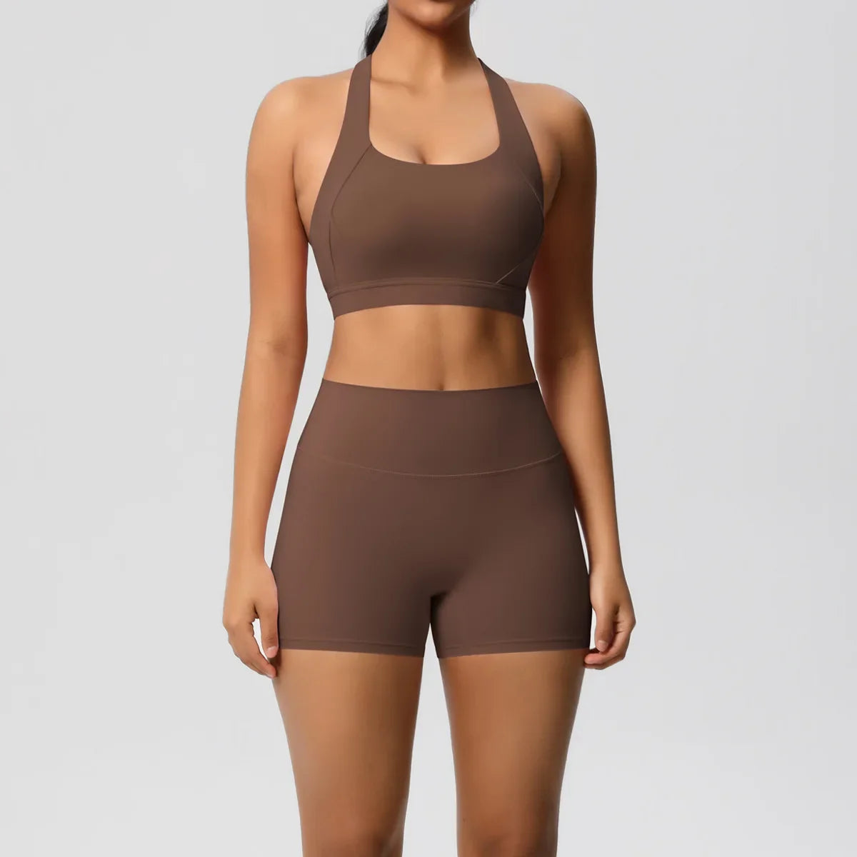 2PCS Yoga Set Gym Clothes Sportswear Women Tracksuit Fitness Tracksuit Workout Suit Sports Bra Gym High Waist Push Up Shorts