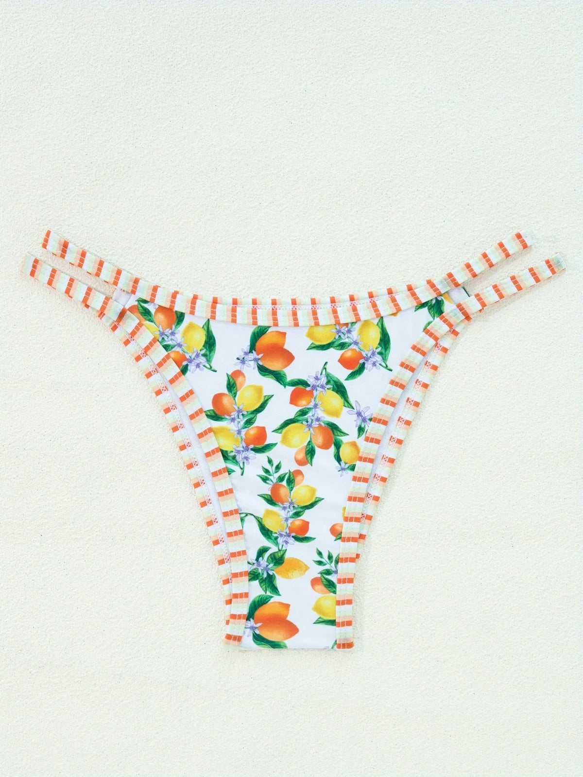 2026 Sexy Orange Print Micro Bikini Women Double Strap Push Up Bra Hollow Out Thong Swimsuit Beach Bathing Suit Holiday Swimwear