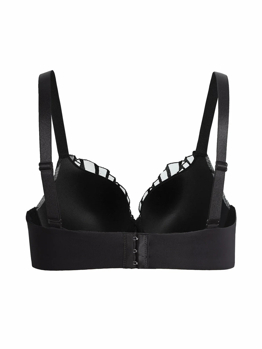 Everyday Plus Size Women's Push up Bra Fan Embroidery, Thin Cup, Comfortable Underwire Support Lingerie