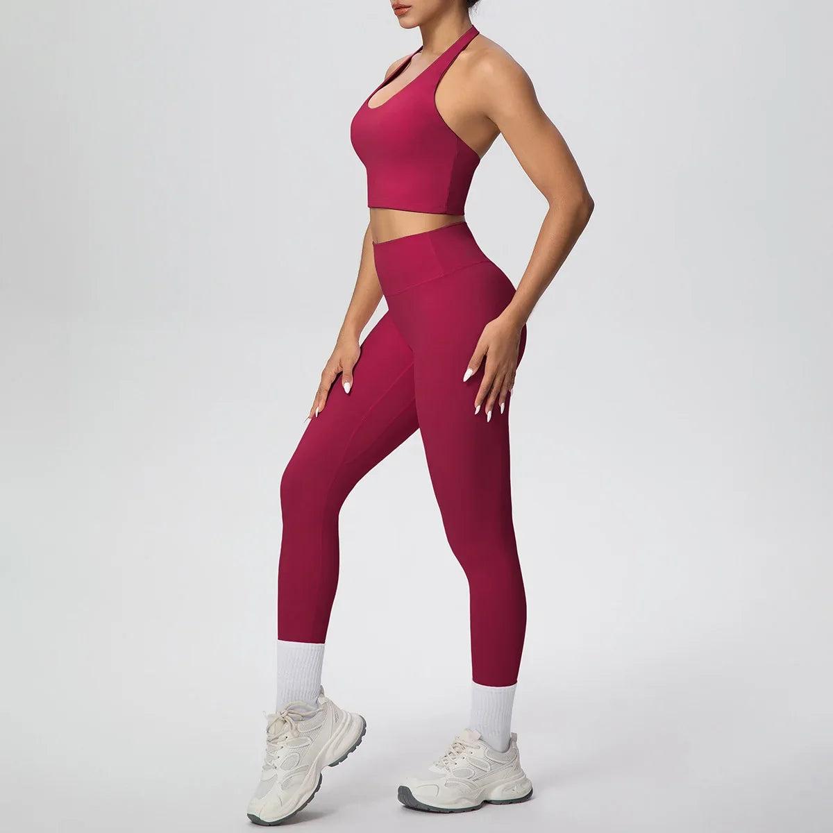 Yoga Clothing Set Women's High Waisted Leggings and Top 2 Piece Seamless Fitness Exercise Clothing Gym Sportswear Tracksuits