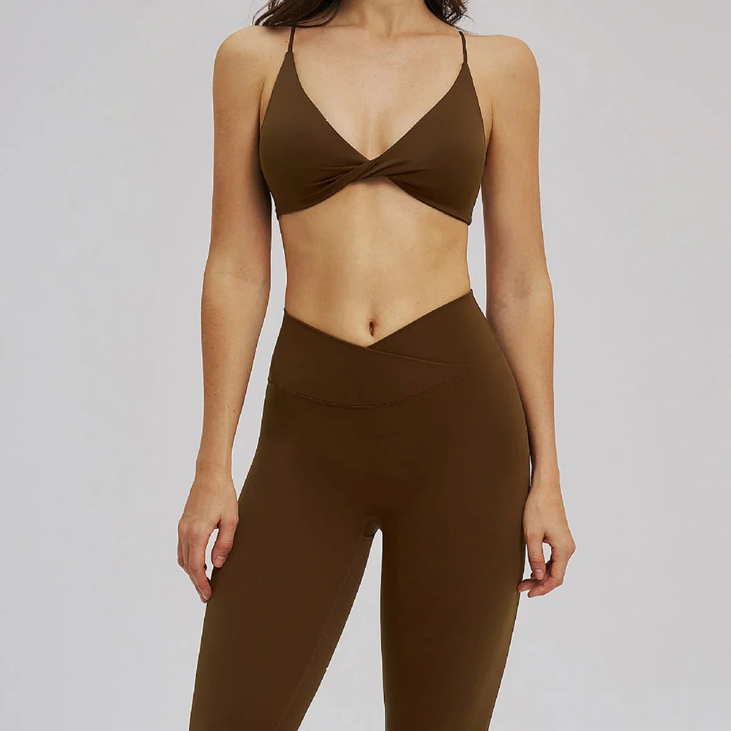 2PCS Yoga Suit Sports Set Women Fitness Quick-Drying Gym Tracksuit Running Nude Feeling Workout Outfit Sport Bra Leggings Suit