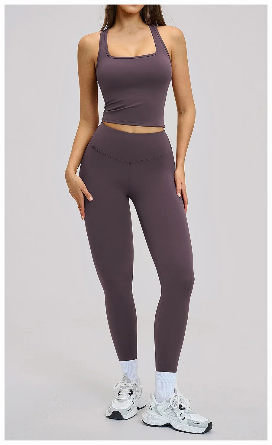 New Yoga Set 2PCS Gym Clothes Workout Outfits Women Long-sleeved T-shirt Sportswear Tracksuits Fitness Sports Vest Gym Leggings