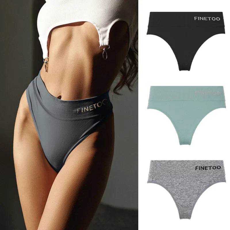 3Pcs M-2XL Seamless Thongs Women High Waist G-string Ladies Comfortable Bikini Panties Thong Underpants Girls Underwear Lingerie